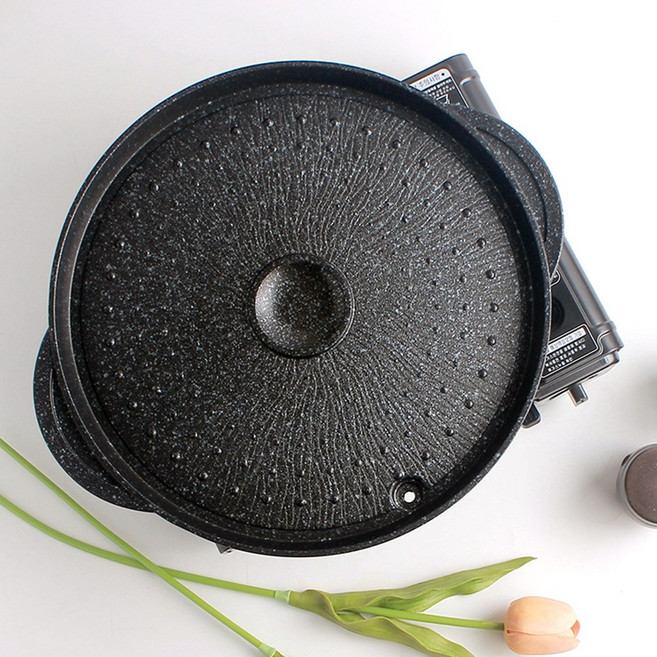 코팅 구이팬 그릴 멀티 로스 구이팬 기름배출 간편세척 업소 불판, 1개