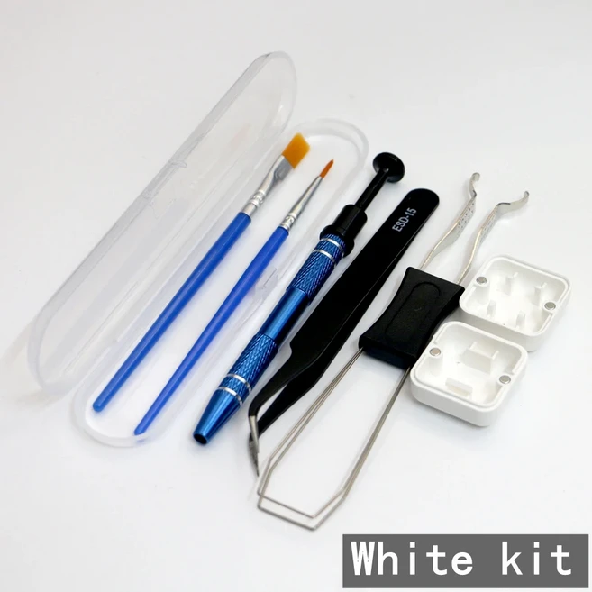 키보드 키캡 스위치 풀러 오프너 스위치 기계식 게이머 용 윤활 패키지 핫 스왑 기계식 키보드 액세서리 키, 05 White kit