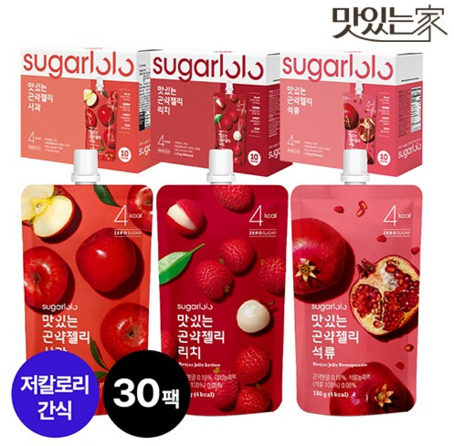슈가로로 4kcal 곤약젤리 사과10팩+리치10팩+석류10팩, 없음, 1개