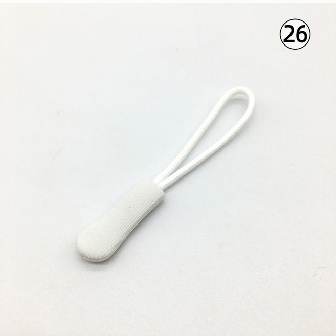 TPU彩色拉鍊拉繩 拉鍊頭 拉鍊替換繩 適用於背包 行李箱 書包 帳篷, 1個, 26.拉鍊頭-白色, 白色