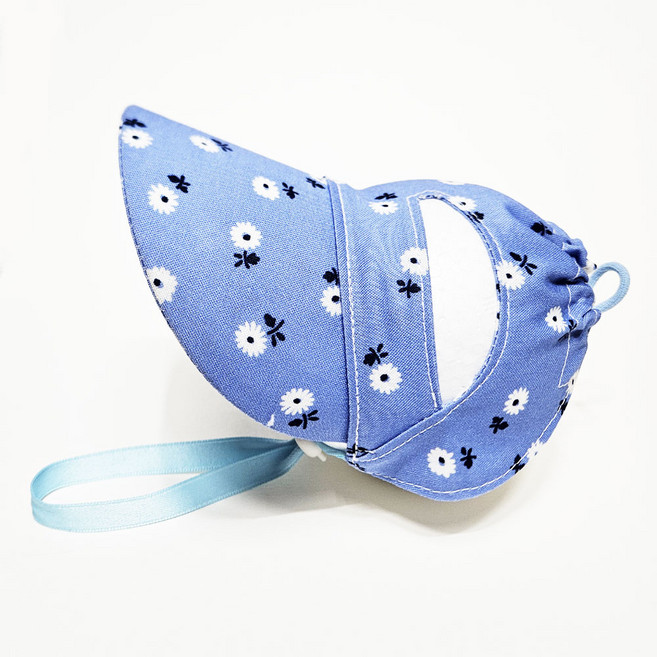 하니펫 강아지 자외선차단 썬캡 모자 챙모자, 1개, 블루데이지