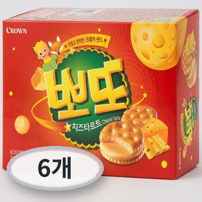 크라운 뽀또 치즈타르트, 6개, 161g