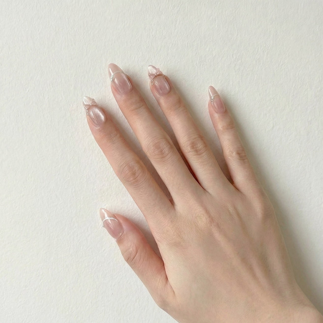 수제 프랑스식 고양이 눈 네일 팁 일상 통근 데이트 휴가에 필수 아이템, 1개, 파리 무도회,M사이즈,10P