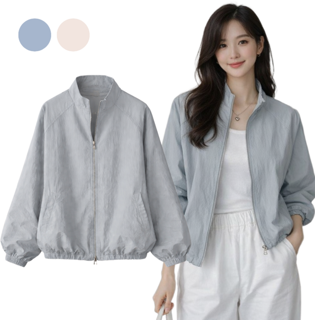 여성 경량 바람막이 집업 윈드브레이커 루즈핏 자켓