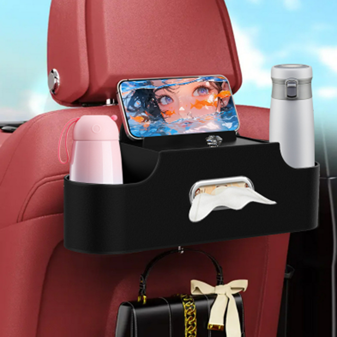 단디담은 차량용 뒷자석 다용도 수납함, 블랙, 1개