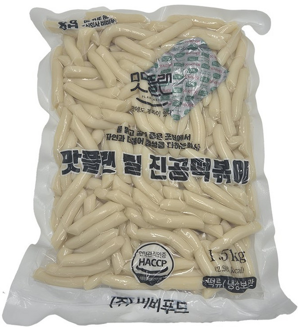 [낱개] 맛플랜 비비푸드 밀 진공 떡볶이 떡 (8mm) 1.5kg, 1개