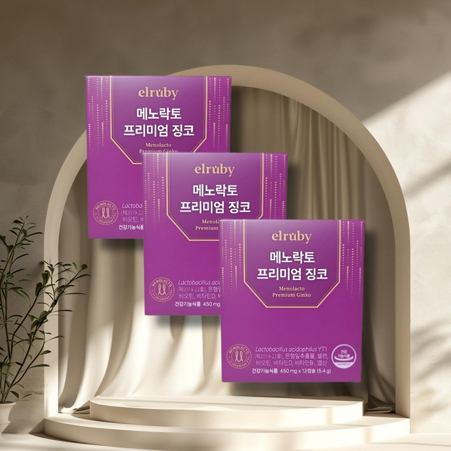 갱년기유산균 메노락토 프리미엄 징코 유산균추천 3개, 12회분