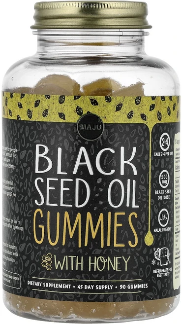 프리미엄상품 Maju Superfoods 블랙 시드 오일 구미젤리 구미젤리 90개(구미젤리 1개당 250mg) 부모님챙기세요, MajuSuperfoods블랙시드오일구미젤리구미젤리90, 1개 - 쿠팡
