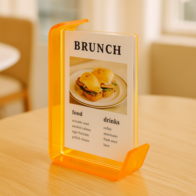 유니팡 네온사인 컬러풀 인테리어 아크릴 스탠드 액자, 1개, 오렌지