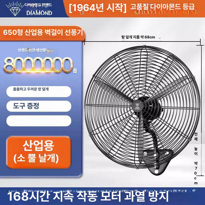 당당상점 공업용환풍기 마력 SMP-20 저소음 주방 식당, 650 ABS 누수 방지 강풍력 진동 없음, 기본 색상