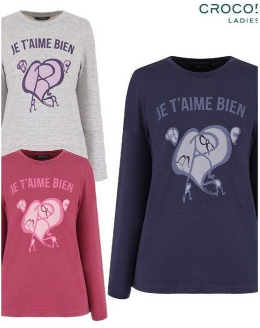 [크로커다일레이디 NC13] 크로커다일레이디 가을 상품 할인중~~ 간절기 하트 포인트 라운드 긴팔 티셔츠 CLDFTS901