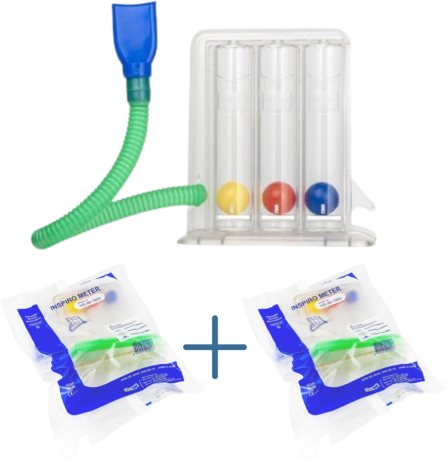 폐활량 호흡 측정기 인스피로메타 폐기능 검사 테스트 재호흡기, 2개, HS-IM-1900 성인용