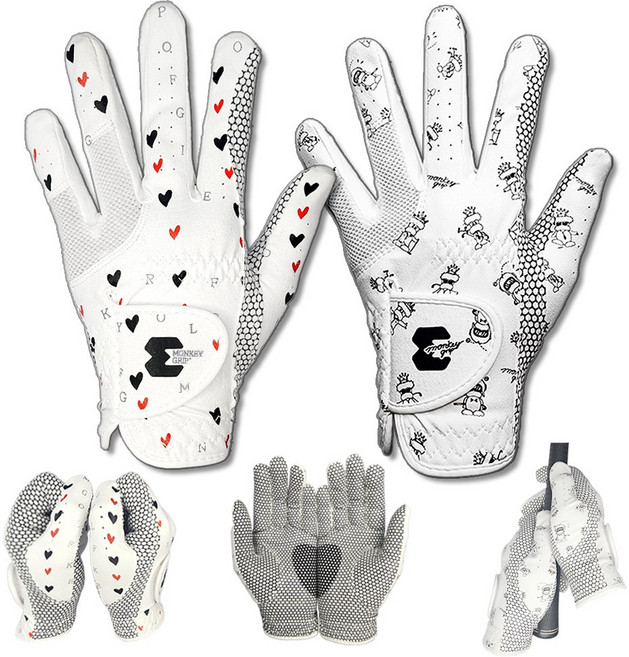 몽키그립 캐릭터 실리콘그립 합피 양손 여성 골프장갑, DUCK, 1개, 여성19호
