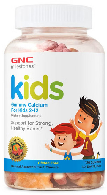 GNC 키즈 츄어블 칼슘 110mg 비타민D 220IU 120구미, 범용, 1개, 120정