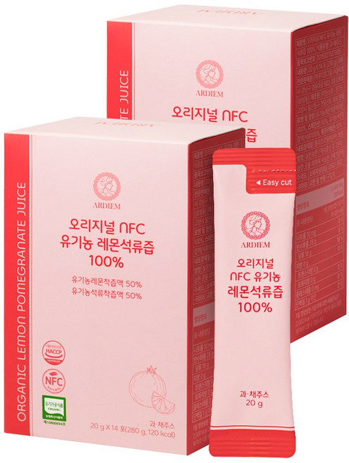아르디엠 오리지널 NFC 유기농 레몬석류즙100% 14포, 280g, 2개