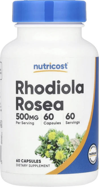 Nutricost Rhodiola Rosea 500 mg 60 Capsules, NutricostRhodiolaRosea500mg60C, 1개, 60정 - 쿠팡