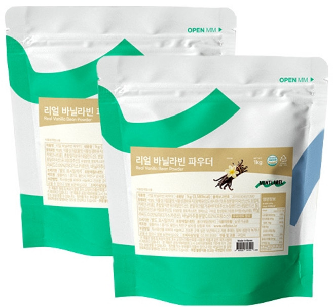 민트라벨 리얼 바닐라빈 파우더 1kg 2개세트, 2개, 1개입