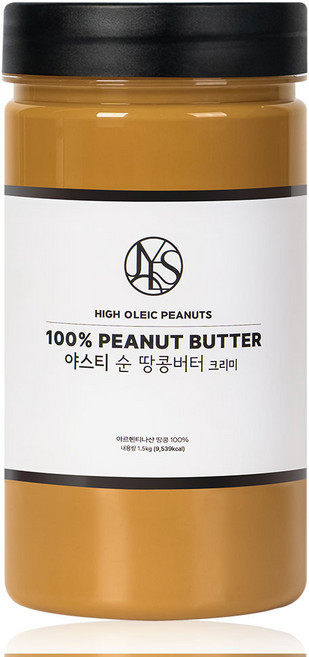야스티 순 땅콩버터 크리미 100% 무첨가, 1.5kg, 1개
