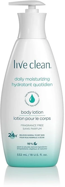 Live Clean 데일리 모이스처라이징 바디로션 무향 532ml, 1 - 쿠팡