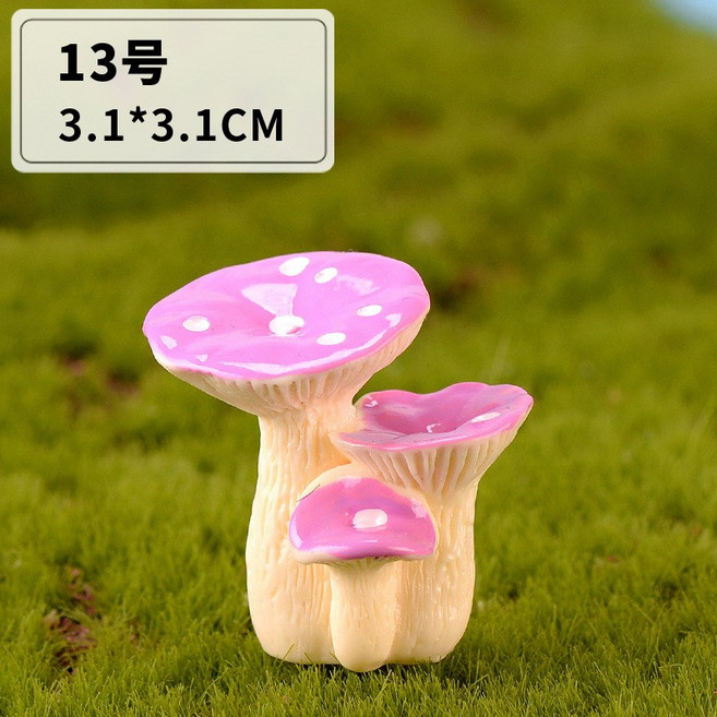 微景觀仿真蘑菇擺件 多肉盆栽裝飾 蛋糕裝飾 園藝拍攝道具 婚禮擺飾, 1個, 【D3】粉色鮑魚菇13號
