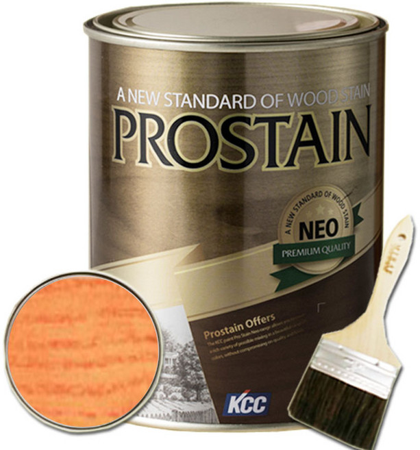 KCC 프로스테인 오일스테인 목재 방부목 데크 + 붓세트, 1개, B다크오렌지, 900ml