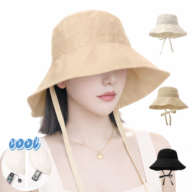 BASURAK 자외선차단 챙넓은 여름 버킷햇 벙거지 등산모자