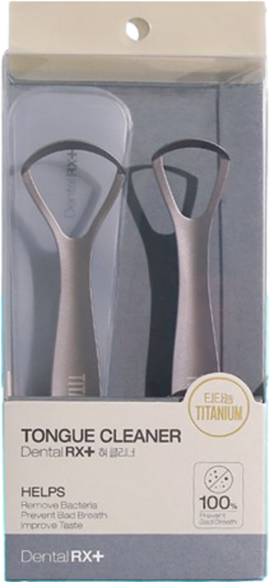 [2개세트] 덴탈RX 반영구 티타늄 혀클리너 백태 설태 입냄새 제거 파우치증정, 1개, 2ml