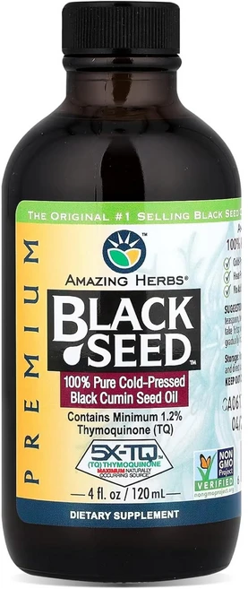 어메이징허브 블랙 씨드 100% 순수 냉압착 블랙 커민 씨 오일 120ml 4 fl oz, 1개 - 쿠팡