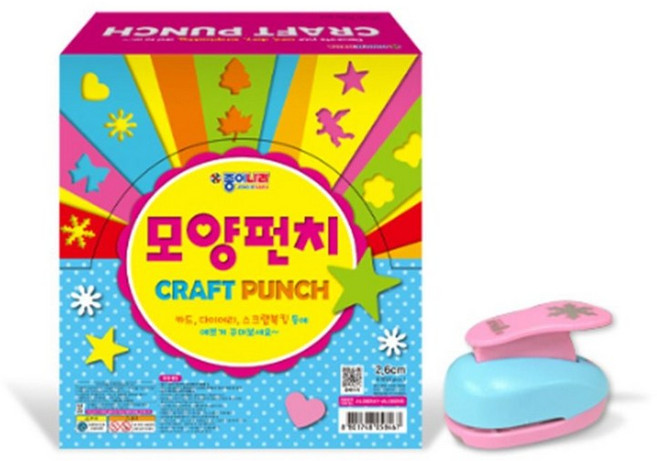 2.6cm 종이접기 택1 종이나라 대형 모양 펀치, 별