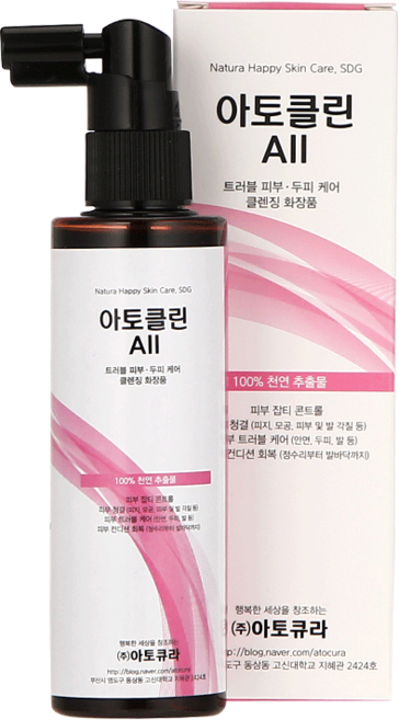 100%자연재료 탈모 두피 각질 트러블 케어 관리 아토클린 all 아토클린올, 2개, 100ml