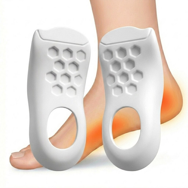 앤디아 족저근막 오다리 아치 패드 깔창, 2세트