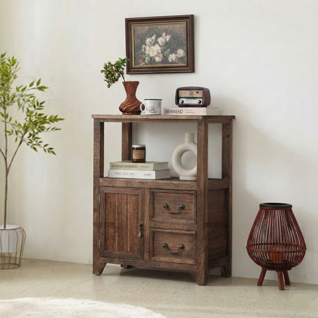 로인가구 엔틱 원목장식장 거실 고가구 빈티지 콘솔, 빈티지 브라운