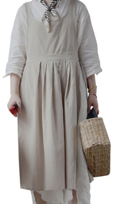 원피스앞치마 장금이 카페 바레스타 꽃집 공방 어린이집 롱 플로리스트 생활방수, 샌드베이지, 1개