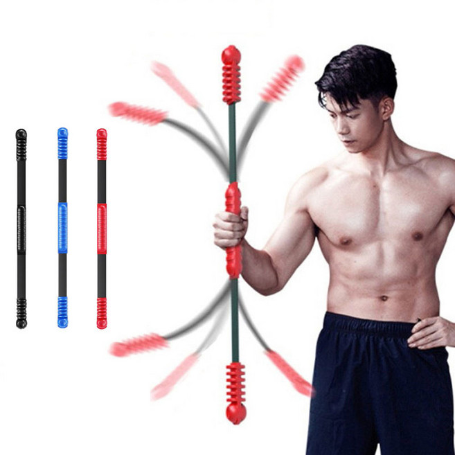 Neirny 트레이닝 스틱 탄력봉 진동봉 요가봉 쇼트 90cm 전신운동 근육강화, 레드 90cm