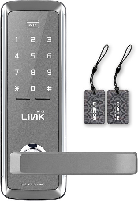 Link 무타공 현관문 디지털도어락 손잡이 번호키 즉시잠김 프라이드, 고객직접설치