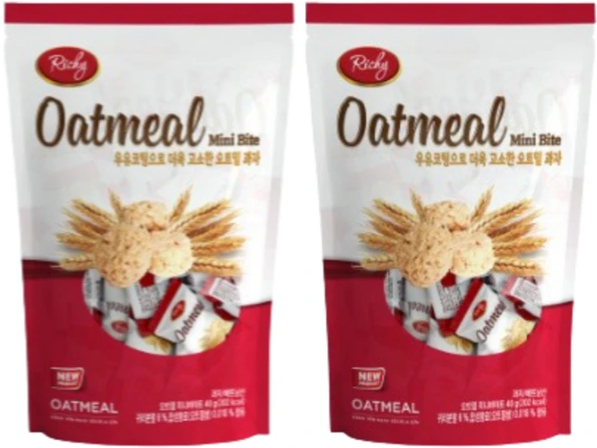 오트밀 미니바이트 과자 40g 2개세트, 2개 - 쿠팡