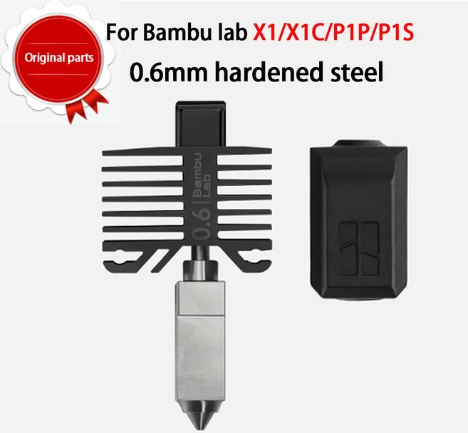 Bambu Lab p1p X1C P1S P1P 업그레이드용 핫엔드 프린트 헤드 3D 프린팅 부품 (강화 스틸 노즐 포함), 01 For Bambu lab, 11 no grease BK 0.6, 1개