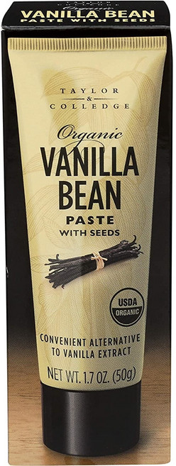 테일러 & 콜리지 유기농 바닐라 빈 페이스트 (씨앗 포함) Taylor & Colledge Organic Vanilla Bean Paste with Seeds 1.7oz Tub, 48.19g, 1개, 1.7 Ounce (Pack of 1)