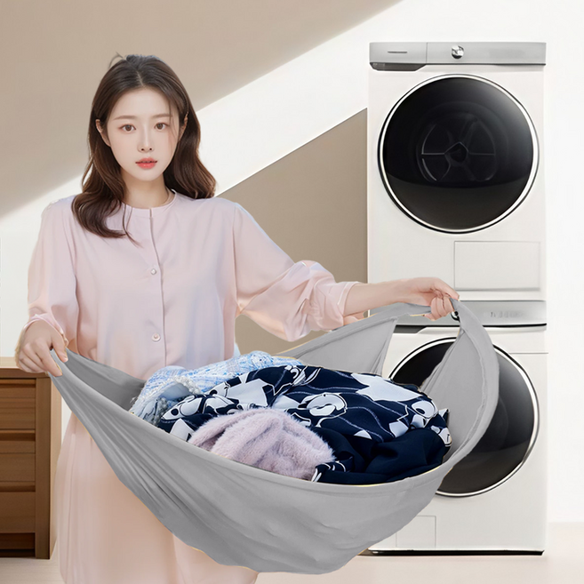 딜러버 이지런드리 런드리버킷 세탁바구니 빨래바구니, 1개, 크림옐로우