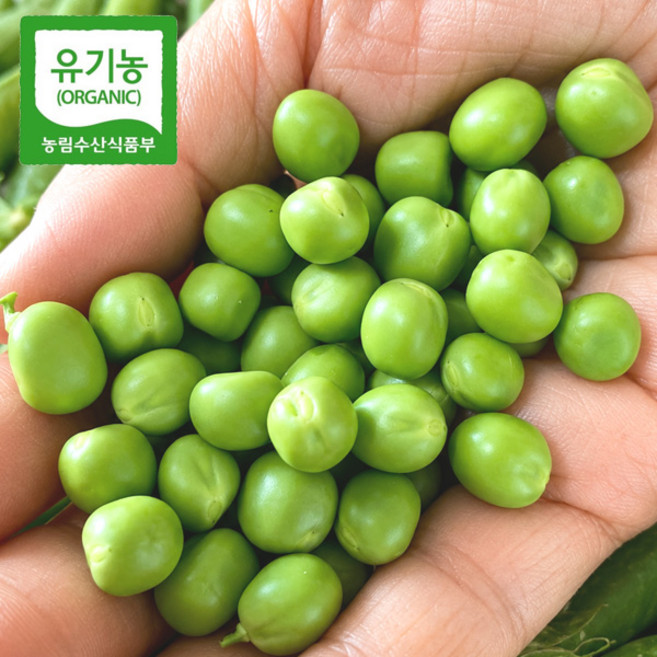[프리미엄 유기농 깐완두콩] 홍천 국내산 햇 완두콩 유기농 완두콩 이유식 완두콩, 1개, 400g