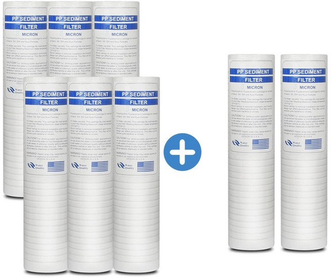 BDH뎁스 침전필터 8개 5미크론 10인치 하우징용, 선택01_필터 6+2=8개