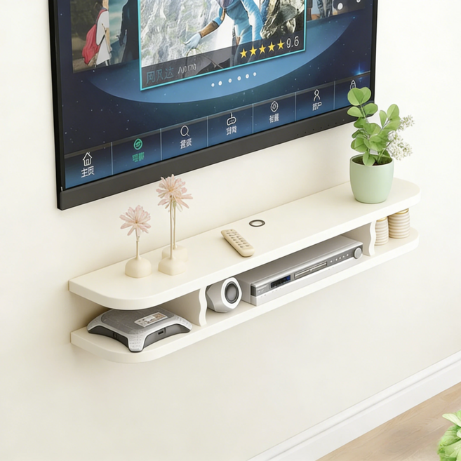 거실장 벽걸이tv선반 텔레비전선반 1200mm*220mm*1500mm, 흰색