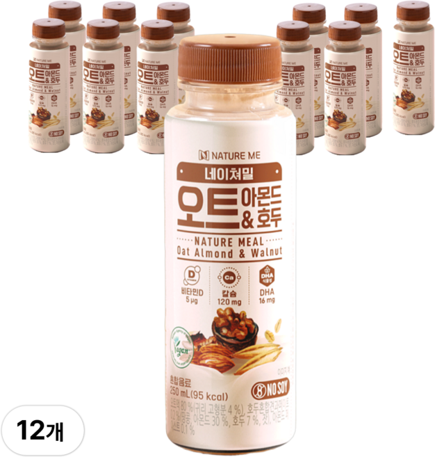 네이쳐밀 오트 아몬드&호두, 12개, 250ml