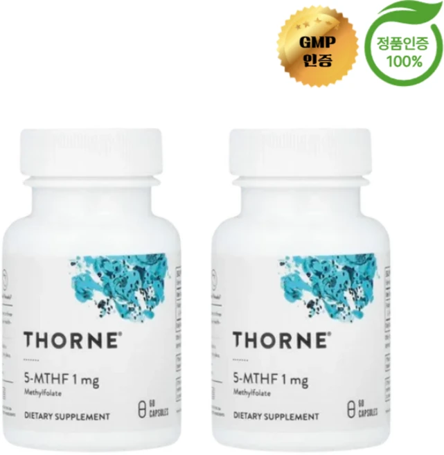 쏜 리서치 Thorne Research 5-MTHF 엽산 1mg 60캡슐 2팩, 60정 - 쿠팡