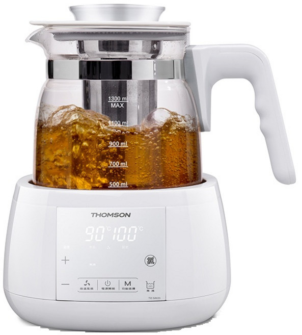 THOMSON 智能溫控耐熱玻璃養生壺 TM-SAK35, 白, 1個, 1.3L