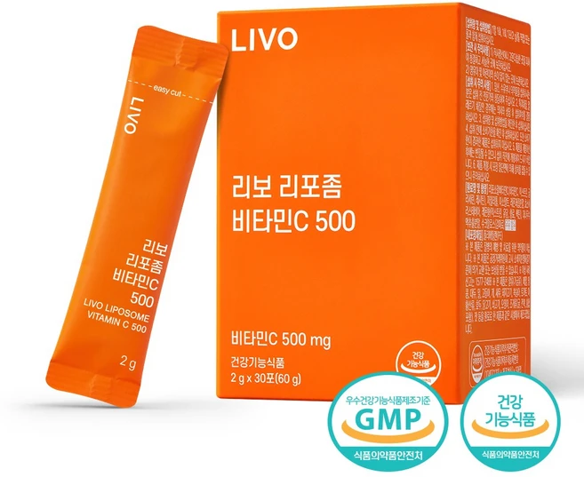 리보 리포좀 비타민C 500 분말 식약처인증, 9개, 60g - 쿠팡