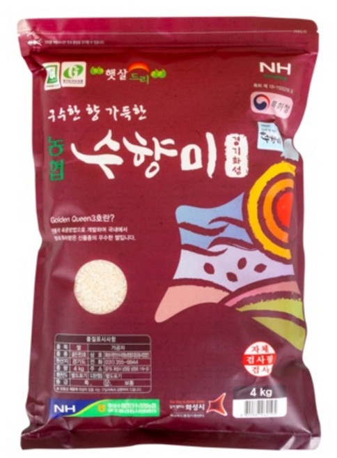 구수한 향 쫀득한 식감 경기 화성 수향미 골든퀸3호, 20kg, 1개