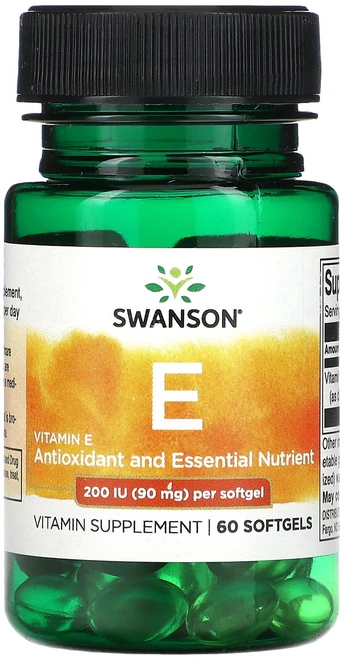 Swanson 비타민E 90mg(200IU) 소프트젤 60정, Swanson비타민E90mg200IU소프트젤60정, 1개 - 쿠팡