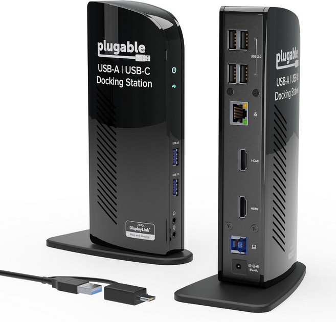 Windows 및 Mac용 플러그형 노트북 도킹 스테이션 듀얼 HDMI 모니터드라이버 필요 USB 30 또는 USBC 2배 기가비트 이더넷 오디오 포트 6개UD3900