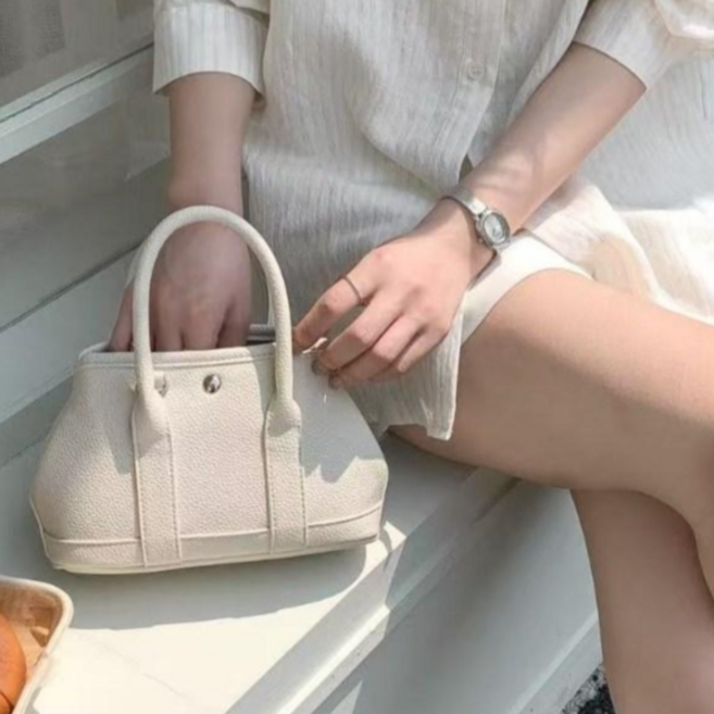 여성 데일리 미니 도트백 캔버스 크로스백 가죽 가방